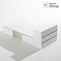 장인가구 아이브 와츠 낮은벙커 모듈형 빅수납 침대 SS 3단 서랍장, 화이트