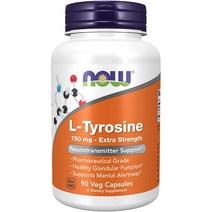 NOW Foods 나우푸드 L-티로신 타이로신 750mg 90정, 1팩
