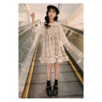 키즈봉봉 주니어 여아 원피스 가을 코디 추천 주니어베이지체크리본원피스