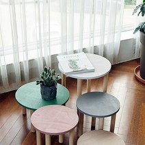 원목 화분 원형 스탠드 다용도 미니 컬러풀 테이블 다이 사이드 사계절 원룸 티 프로방스스타일, 소 H16 - 핑크, 본상품선택