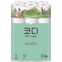 코디 3겹 행복이 술술술 천연펄프 롤화장지 27m, 30롤, 1팩
