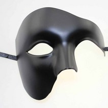 파티 가면 할로윈 캐릭터 마스크 남자 phantom of the opera 가장 무도회 venetian mardi gras costume half mask, 검은색