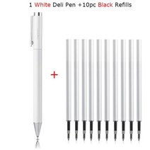 샤오미-델리 메탈 젤 펜 롤러볼 볼펜 0.5MM, with 3Black Refill_4, 1개