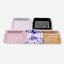 PSP 트레이 8호(무지/검정/적그물/청죽/우드) (박스 1000개) 고기 정육 진열 포장 일회용용기, 우드, 1000개, 1000개