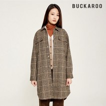 버커루 여성 롱기장 체크 셔켓 B194JP810P