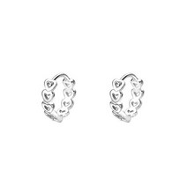순금 링 귀걸이 여자 LIVVY 실버 컬러 할로우 하트 모양의 체인 여성 패션 의 Jewlery