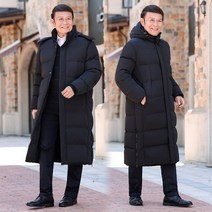 빅사이즈롱패딩 남자 아버지 면 패딩 따뜻한 방한 다운 코트