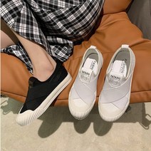 크로스 고무밴딩 스니커즈 슬립온 끈없는 스니커즈 발이 편한 운동화
