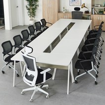 힐링가구 데니아 사무실 A라인 회의용 테이블, 상석용_다크그레이_화이트다리