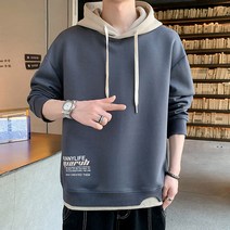 남자 후드 티셔츠 루즈 핏 풀오버 맨투맨 소프트 특양면 후드티