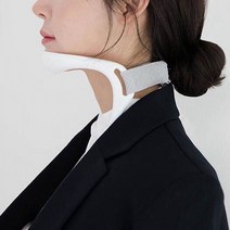 바른 자세 목 디스크 거북목 교정 일자목 교정기 견인기 스트레칭 고정, 화이트