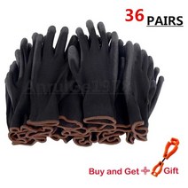 작업 장갑 니트릴 안전 코팅 작업 및 손바닥 코팅 안전 은 건설 및 유지 보수 차량에, 36쌍, s