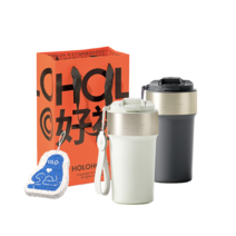 대용량텀블러 라떼 커피 컵 남자 스테인레스 스틸 휴대용 워터 여자 밀짚 보온병, 3. 문라이트 화이트*1+시멘트 그레이*1+선물가방*1