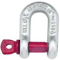 Crosby 1019203 Carbon Steel S-210 Screw Pin Chain Shackle Self-Colored 1 Ton Working Load Limit 3, 1, 3/8