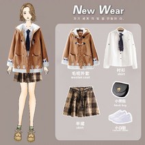 프레피룩 롱 자켓 Coat 클래식 데일리 더플코트 가을 아우터 떡볶이 나들이