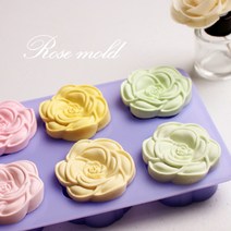 DIY석고방향제 비누몰드(색상랜덤), 까멜리아몰드(6구)