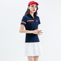 폴라도레 20대 여성 골프웨어 세트 골프 연습복 빅사이즈 치마 티셔츠 XH