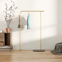 튼튼한 철제 스탠드 옷걸이 행거 거실 옷방 침실 옷장 고급 코트랙 좁은방 홀더 가구 모던 공간 행거, 더블스톤  골드 120x160 블랙 스톤