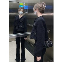 간절기 트위드 숏 자켓 명품스타일 스텝 새학기 데일리 싱글 버튼 슬림 빈티지 우아한 체크