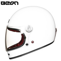 클래식바이크헬멧 하프페이스 반모헬멧 beon b510 오토바이 헬멧 glassfiber 빈티지 풀 페이스 헬멧 레트로 승마 cascos moto motocross 헬멧 ece, 어번