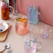 홈까페 심플 오로라 홀로그램 내열유리 머그컵 5Type 버츄오, 190ml