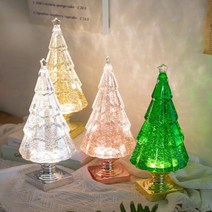 크리스마스트리 투명 led 스노우볼 고급 무드등 집들이선물 오르골 딸생일선물, 그린