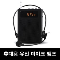 COMS 미니앰프 휴대용 유선 마이크 스피커 FM라디오, 블랙(WW503)