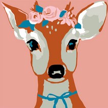 리빙듀오 DIY 쉬운 명화 유화그리기 세트 A-021 꽃머리띠사슴 소형 20x20, 2021. 꽃머리띠사슴 A-021 (20 X 20)