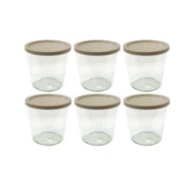 WECK 기본형 유리몸체 6p + PE 뚜껑 베이지 6p 세트 No.742, 580ml, 5세트