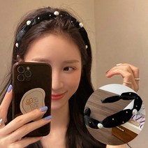 홀리지 라룬 도트 진주 포인트 헤어밴드 머리띠