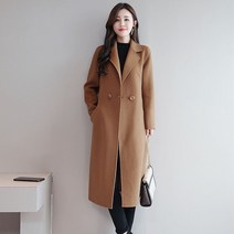 캐시미어 코트 여성 롱 헨드메이드 망토 롱 울 반 쥬크코트 100 겨 가을 우아한 혼합