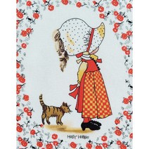 홀리하비 원단 빈티지 스타일 잔 꽃(레드), 2마씩 절단