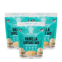라칸토 바닐라 컵케이크 믹스 무설탕 몽크프룻 스위트너 300g Lakanto Vanilla Cupcake Mix Sugar Free Monkfruit Sweetener, 3팩