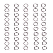 50pcs 낚시 솔리드 스테인리스 스틸 스냅 스플릿 링 루어 태클 커넥터, L
