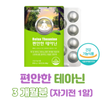 좋은 밤 편안한 테아닌 청사과맛 츄어블 씹어먹는 타입 스트레스 긴장 완화 도움 홈쇼핑 프리미엄 영양제 성분 가격 효능 비교 감마 오리자놀 마그네슘 리소짐, 3개월분, 816mg x 30정 (하루한알)