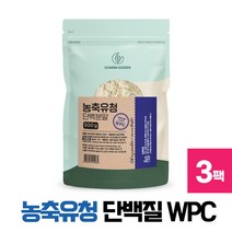 WPC 99% 농축 유청 단백 단백질 프로틴 분말 가루 파우더, 3개, 500g