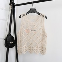오르난 여성 펀칭 니트 베스트 BEK01