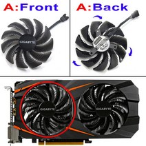 그래픽카드 88MM PLD09210S12HH T129215SU 비디오 카드 팬 쿨러 GIGABYTE GTX 1050 Ti GV-RX570 580 AORUS, 01 Fan - A