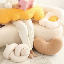 세아 뽀글이 쿠션, 플라워, 옐로우