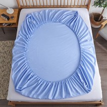 탄성 밴드가 있는 100% 면 장착 시트 싱글 더블 킹 퀸 침대용 미끄럼 방지 조절 가능한 매트리스 커버 140/160/200cm, Queen 152x203x35cm, CN, blue