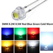 100pcs 밀짚 모자 led 딥 5mm 울트라 브라이트 순수 따뜻한 콜드 레드 블루 0.2w 0.5w 5000mcd 다이오드 라운드 워터 클리어 발광 다이오드, 3.0-3.4v, 빨간색