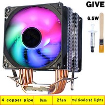 LGA X79 X99 2011 CPU 쿨러 4 구리 튜브 PWM RGB 조용한 팬 범용 775 1155 1356 1366 AMD3 AM4 1200 1700, [01] 없음 RGB, [03] 3pin LGA  1200 1700, [07] 2FAN