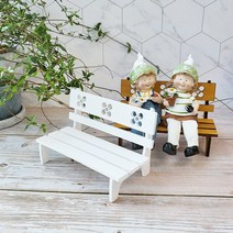 Countryitem내츄럴 플라워 우드 인형 벤치 2color, 화이트