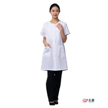 요들 미용사 국가고시 자격증 실기 시험용 라운드 유니폼 반팔 가운(여), 77