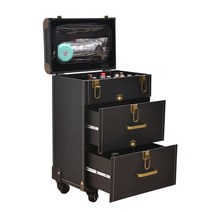 메이크업 아티스트 휴대용 메이크업 박스 반영구, 블랙 2단 타입