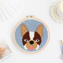 101도 취미 펀치니들 DIY 펀칭자수 punch needle, MC08 프렌치 불도그