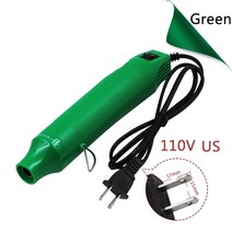 열풍기 히팅건 힛툴 220v 뜨거운 공기 총 diy 납땜 온도 송풍기 총 전력 뜨거운 건조기 공예 수축 튜브 자동차 랩을위한 미니 히트 건, 110v 미국 녹색