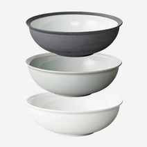 킨토 림 볼 220mm 공기 대접 도자기그릇 3색상, 블랙