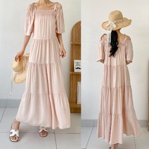 퍼니걸스 7102 오프숄더 퍼프 플레어 캉캉 롱 원피스 여성의류