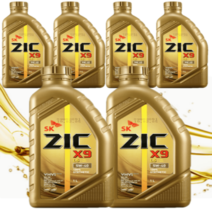 sk 지크 ZIC X9 LS 합성 엔진오일 5W-40 1L x6개, 상세페이지 참조